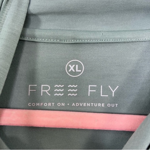 NWOT FREE FLY Bamboo Lightweight Hoodie II Ocean Mist UPF 20 Sun Protection XL - Picture 5 of 8